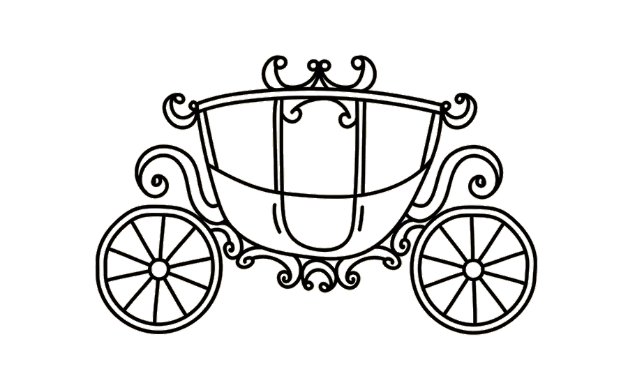 Illustration einer historischen Hochzeitskutsche